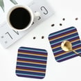 thumbnail image 4 of Honeii Colorful Mexican Stripes Print Leather Coaster Set of 4, Ideal for Safeguarding Your Furniture from Drinks Spills and Effortless cleanup-Square, 4 of 6