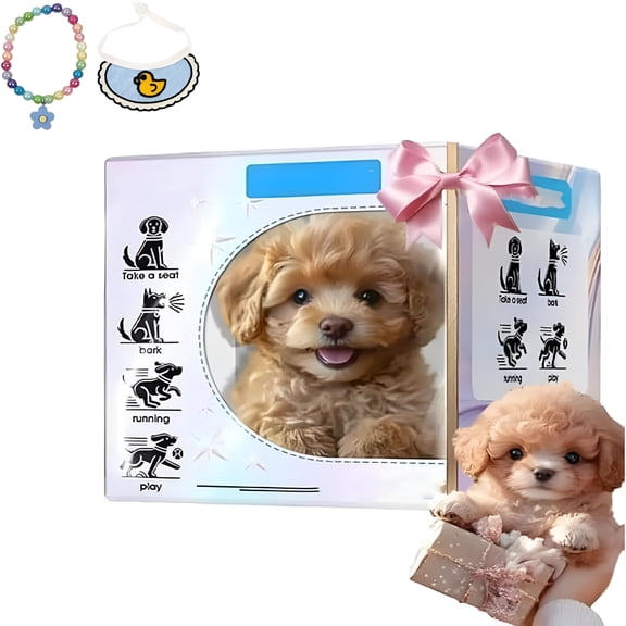 BESTSKY New Robot Dog – Realistic Robot Puppy, Interactive Walking Barking Tail-Wagging Plush Pet Dog Toy, Cute Christmas Birthday Gift for Pet Lovers