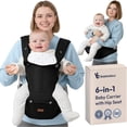 thumbnail image 5 of BabbleRoo Grow Baby Carrier – 6-in-1 Ergonomic Hip Seat, Convertible Infant Baby Carrier & Toddler Carrier – Black, 5 of 9