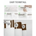 thumbnail image 5 of No Hook Shower Curtain with Snap-in Liner, Brown White Waterproof Fabric Bathroom Curtains, Modern Striped Monochrome Geometric Simple Bath Curtains & Mesh Top Window 72"x84" Long, 5 of 6