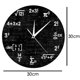 thumbnail image 2 of Reloj de pared creativo con diseño de pizarra, ecuación matemática, 30 x 30 cm, 2 of 3