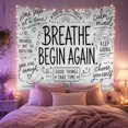 thumbnail image 2 of Breathe Begin Again With Motivational Hand Lettered, Inspirational Illustration for Quote Lovers, Wall Decor, Valentine's Day Gift, Tapestry Wall Hanging for Dorm and Living Room, 2 of 6