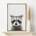 thumbnail image 2 of PixonSign Framed Canvas Print Wall Art Raccoon Portrait on Gray Background Animals Wildlife Photography Minimalism Modern Closeup Whimsical Cool for Living Room, Bedroom, Office - 16"x24" Natural, 2 of 5