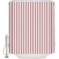 thumbnail image 2 of Red Striped Shower Curtain Set - Long Washable Bathtub Curtain with 12 Hooks, Red White Stripes Farmhouse Waterproof Fabric Stall Shower Curtains for Bathroom/Bathtub Décor, 2 of 4