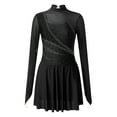 thumbnail image 3 of Alvivi Women's Figure Skating Competition Costume Long Sleeve Gymnastics Leotards Black L, 3 of 7