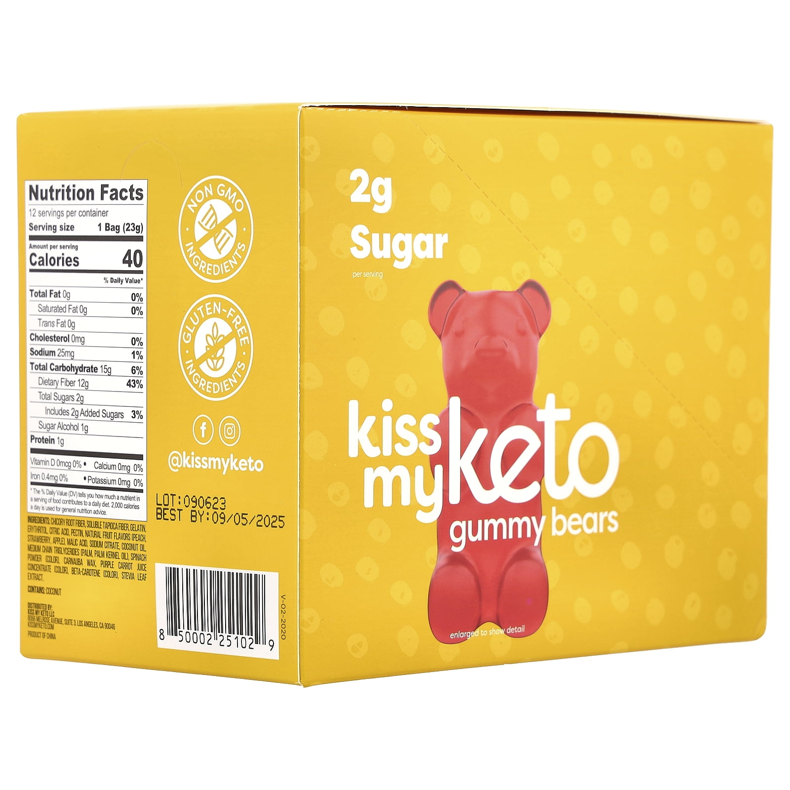 Kiss My Keto Gummies Candy – Low Carb Candy Gummy Bears, Keto Snack Pack – Healthy Candy Gummys – Vegan Candy, Keto Gummy Candy – Keto Candy Gummies (12-pack)