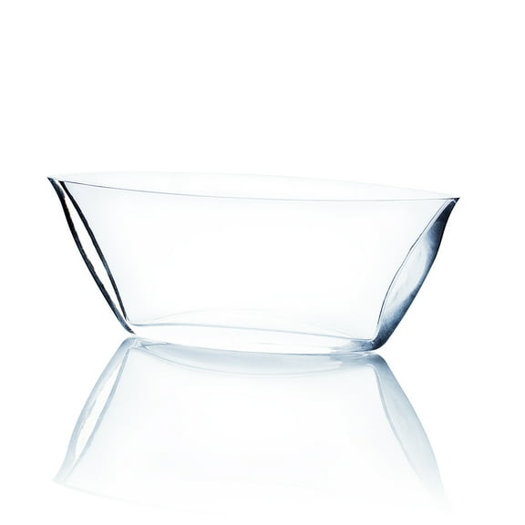 WGV Clear Boat Vase - 8.5" Long x 3" Height, Good quality, Heavy Weighted Base - 1 Pc