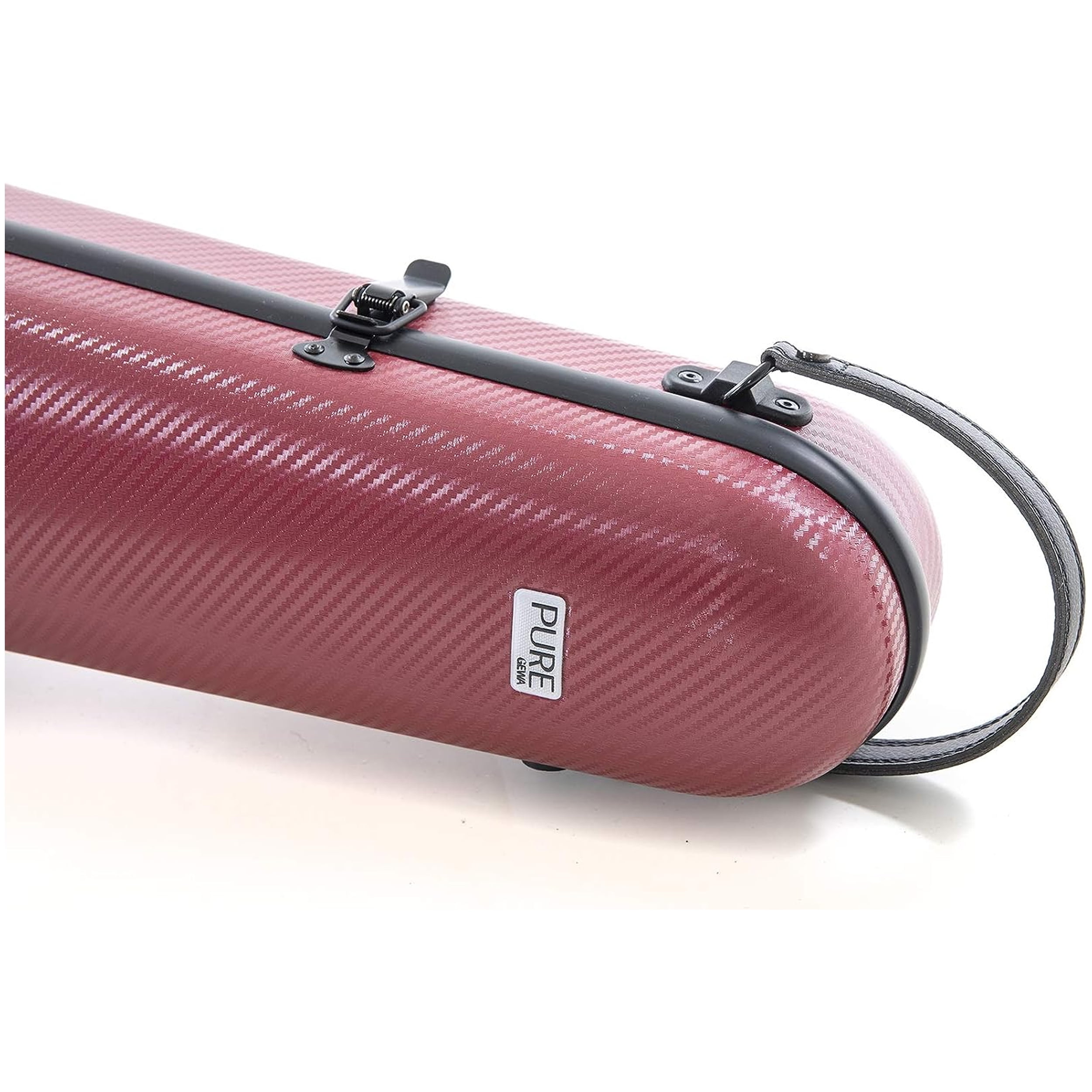 GEWA PURE 1.8 Shaped Violin Case - Polycarbonate Shell - Red/Black
