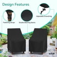 thumbnail image 5 of Adiqo Waterproof Outdoor High Back Chair Covers, Outdoor Furniture Covers, Adirondack Chair Covers, Patio Rocking Swivel Chair Covers 2 Pack, 27"W x 30"D x 42"H, Black, 5 of 7