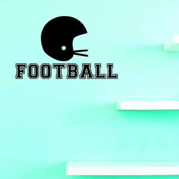 Custom Decals Football Wall Art Size: 20 X 20 Inches Color: Black