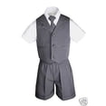 thumbnail image 3 of Boys Infant Toddler Formal Eton Dark Gray Vest Set Shorts Suit S M L XL 2T 3T 4T, 3 of 5
