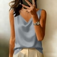 thumbnail image 6 of Satin Tank Tops for Women Loose Fit Sleeveless V Neck Cami Shirts Silk Camisole Blouses Satin Blouse for Under Blazer,Mint Green L, 6 of 6