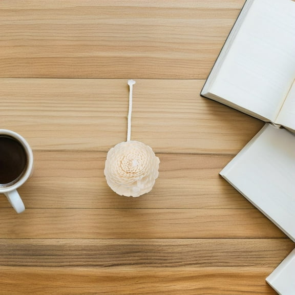 OULII 4pcs Reed Flowers Diffuser Refill Natural Wood Cotton Rope for Home Living Room Bedroom