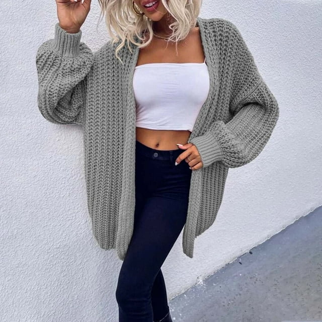 Cardigans pour Femmes Haut de Mode pour Femmes Cardigan Manteau à Manches Longues en Liquidation