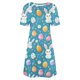 thumbnail image 3 of Vestido Corto para las Mujeres Cuello Redondo Manga Corta Impresa Suéter, Moda Casual Estilo Línea, 3 of 8