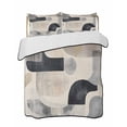 thumbnail image 2 of Modern Grey Beige King Size Down Alternative Comforter, Lightweight Comforter Quilt Bedding Set with Pillow Shams Abstract Geometric Textured All Seasons Bed Comforter Duvet Insert 96"x106", 2 of 7