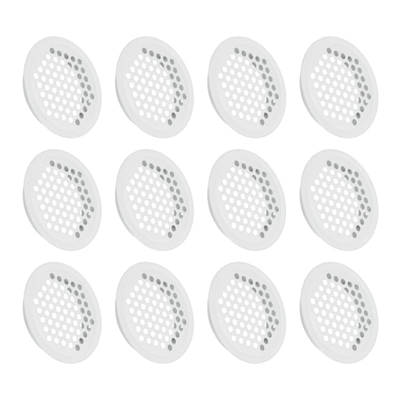 Cubierta de ventilación plana circular de 12 piezas de 53 mm/2.1" de acero inoxidable, cubierta de ventilación de soffit blanca