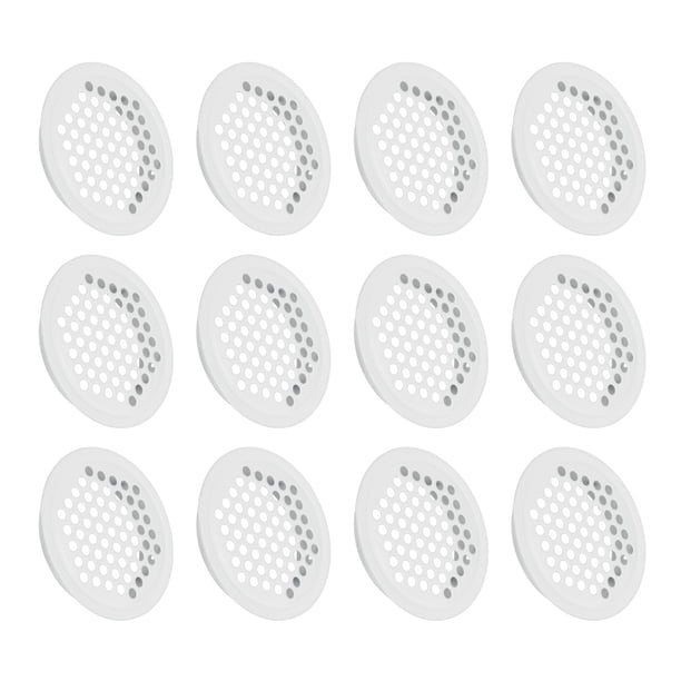 Cubierta de ventilación plana circular de 12 piezas de 53 mm/2.1" de acero inoxidable, cubierta de ventilación de soffit blanca