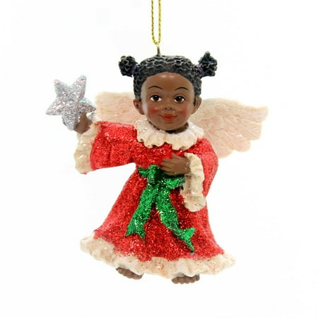 Holiday Ornaments Black Christmas Angel Polyresin Bear African