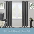 thumbnail image 2 of Kenney® Mae 5/8" Standard Decorative Window Curtain Rod, 48-86" , Black, 2 of 6