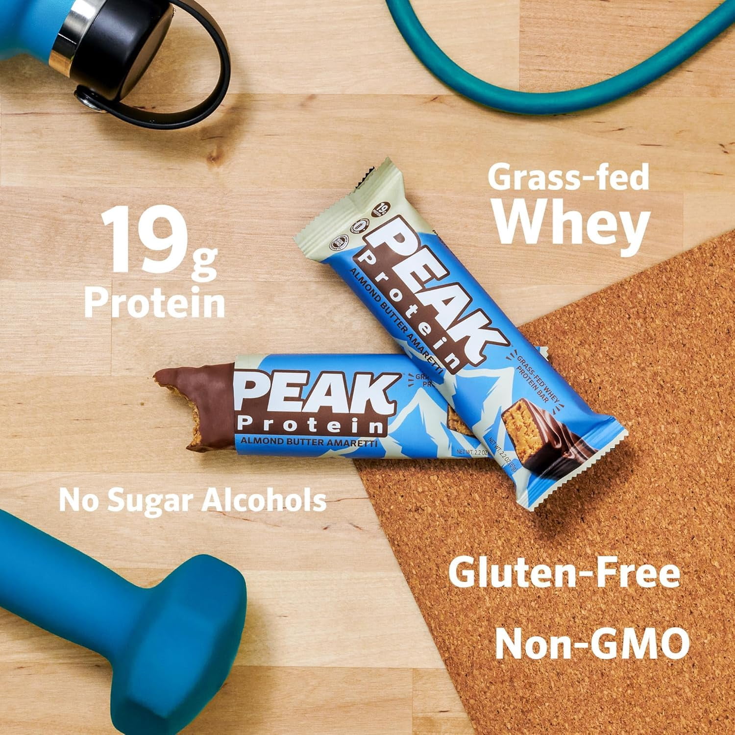 (Pack Of 12) Peak Protein Bar Protein Almond Butter Amareti 2.2 Oz