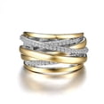 thumbnail image 3 of Lafonn Pave Glam Sterling Silver 2-Tone Gold and Platimum Plated Simulated Diamond Ring (0.61 CTTW), 3 of 5