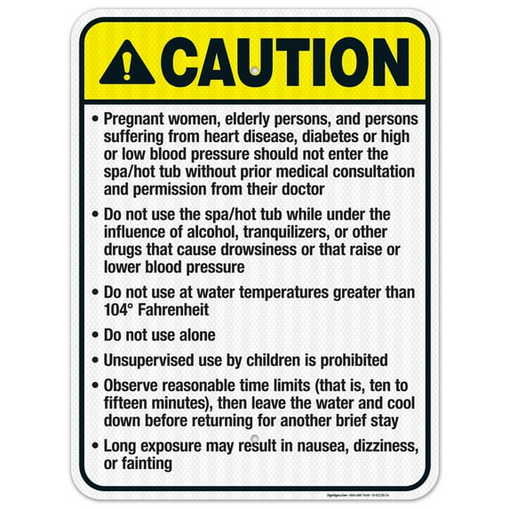 Ohio Caution Sign, Complies With State Of Ohio Pool Safety Code, 18x24 Reflective Aluminum EGP
