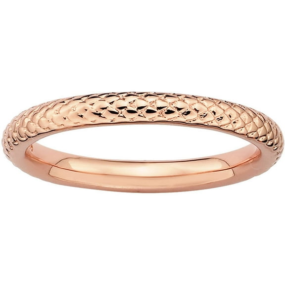 Sterling Silver Pink-Plated Cable Ring