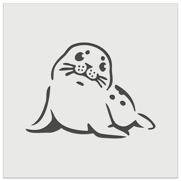 Curious Baby Seal DIY Cookie Wall Craft Stencil - 5.5 Inch