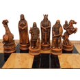 thumbnail image 6 of Antique White  Brown Norse Viking CHESS SET with 18" Walnut Color Board, 6 of 7