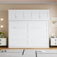 thumbnail image 2 of ​Queen Size Murphy Bed Wall Bed with Top Cabinets, Space-Saving for for Guestroom, Apartment, Small Space, White,, 2 of 9