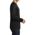 thumbnail image 3 of Men's Perfect Weight Long Sleeve Crew Neck Soft Cotton T-Shirt Jet Black 2X-Large, 3 of 5