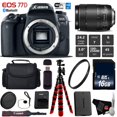 thumbnail image 1 of Canon EOS 77D DSLR Camera with 18-135mm is USM Lens + Flexible Tripod + UV Protection Filter + Professional Case + Card Reader - Intl Model, 1 of 6