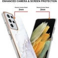 thumbnail image 4 of Compatible with Samsung Galaxy S21 Ultra 5G Case Ultra Slim Marble Luxury Glossy Rubber Durable Shockproof Protective Phone Case for Samsung Galaxy S21 Ultra 5G Marble White YBT, 4 of 10