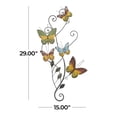 thumbnail image 3 of DecMode Multi Colored Metal Indoor Outdoor Butterfly Wall Decor with Scroll Details, 3 of 11