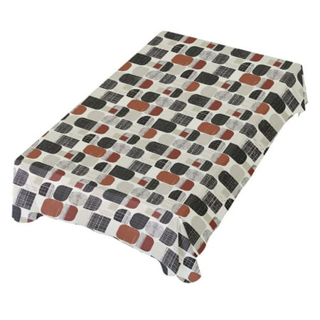 

JSTEL Retro Geometric Abstract Blocks Table Cloth Rectangle 60 x 108 Inch Tablecloth Anti Wrinkle Table Cover for Dining Kitchen Parties