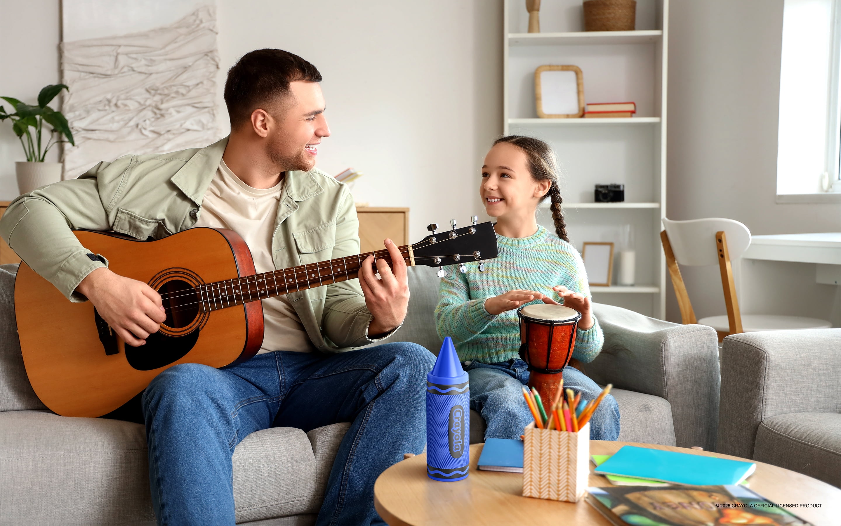 Crayola Kids Crayon Bluetooth Wireless Portable Speaker 20W PEAK Power HD Sound; Long Lasting Battery;1500mAh Battery All Day Playtime, TWS Pairing, BT 5.3, FM Radio Home/Party/Outdoor/Travel/Camping