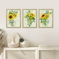 thumbnail image 3 of PixonSign Framed Canvas Print Wall Art Set - Trio Sunflower Zen Forest Plant Poster Art - Set of 3 Nature Wilderness Garden Floral Botanical Wall Décor for Living Room - 11"x14" Natural, 3 of 5