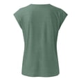 thumbnail image 5 of Baqcunre Womens Shirts Women Cap Sleeve Summer Casual Tops V Neck Solid Color Casual Shirts Loose Fit Blouse Womens T Shirts Workout Tops For Women Green M, 5 of 5