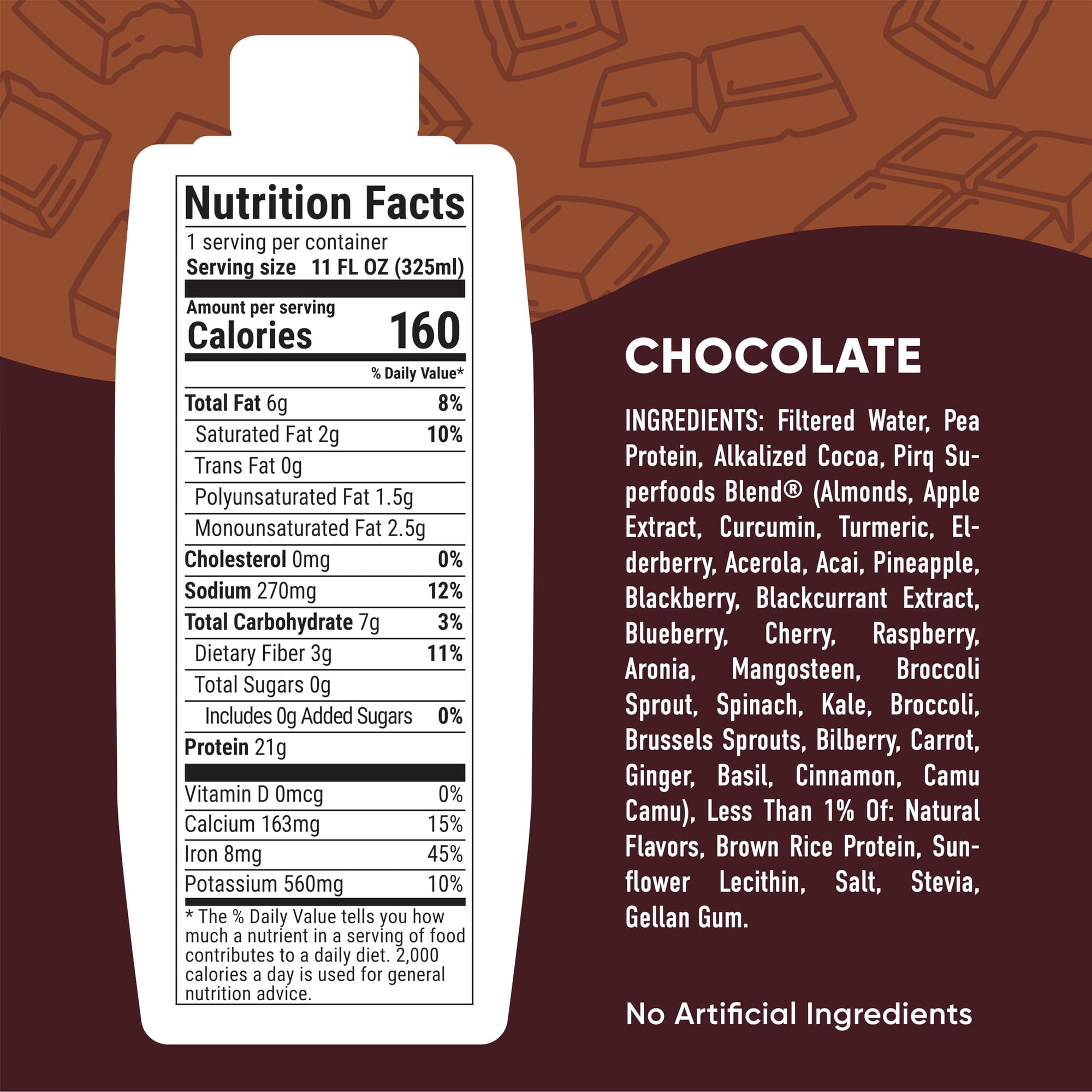 (Pack Of 3) PIRQ Plant Protein Chocolate 44 Fl Oz