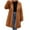 Brown, variant on Ecqkame Women Luxury Winter Warm Fuzzy Long Coat Jacket Womens Ladies Warm Faux Furry Long Coat Jacket Winter Solid V-neck Outerwear Khaki XXL