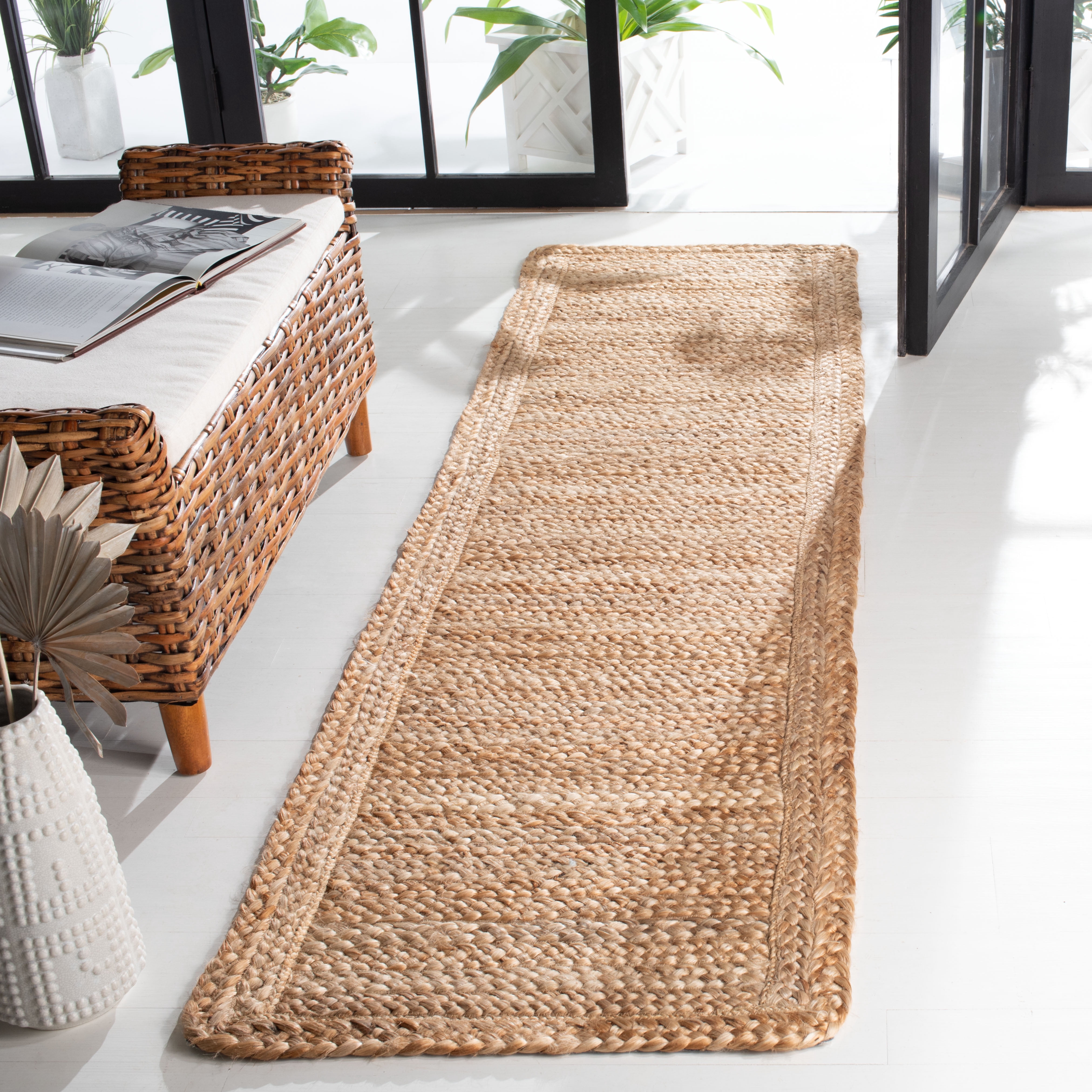 SAFAVIEH Natural Fiber Kevin Abstract Runner Rug, Natural, 2'3" x 12'