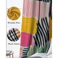 thumbnail image 3 of Contemporary Geometric Blackout Curtains for Bedroom Living Room Darkening Curtains 63 Inches Long Color Block Striped Abstract Window Curtain 2 Panels Set Window Treatment Grommet Drapes 42"x63", 3 of 9