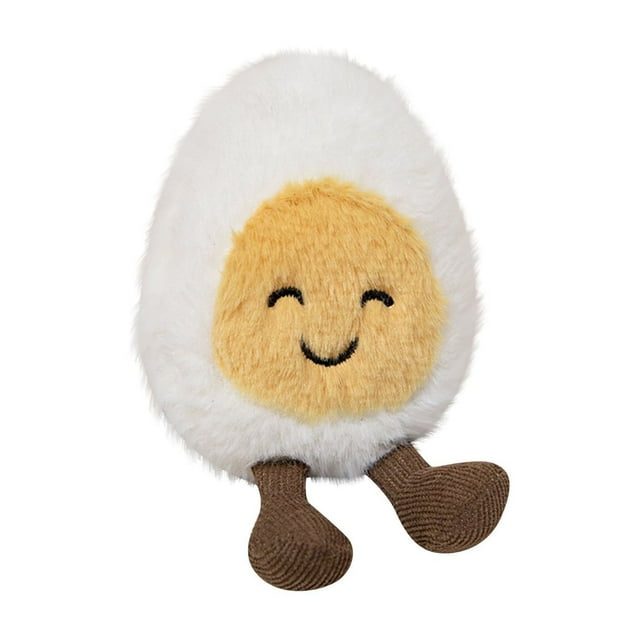 Jellycat Divertida Risa Huevo Hervido Relleno Juguete Comida Muñeca De Peluche, Juguetes De Peluche Suaves De 15 cm