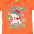 thumbnail image 4 of Inktastic Polar Bear My Grandma Loves Me in Santa Hat with Snowflakes Boys or Girls Baby Bodysuit, 4 of 5