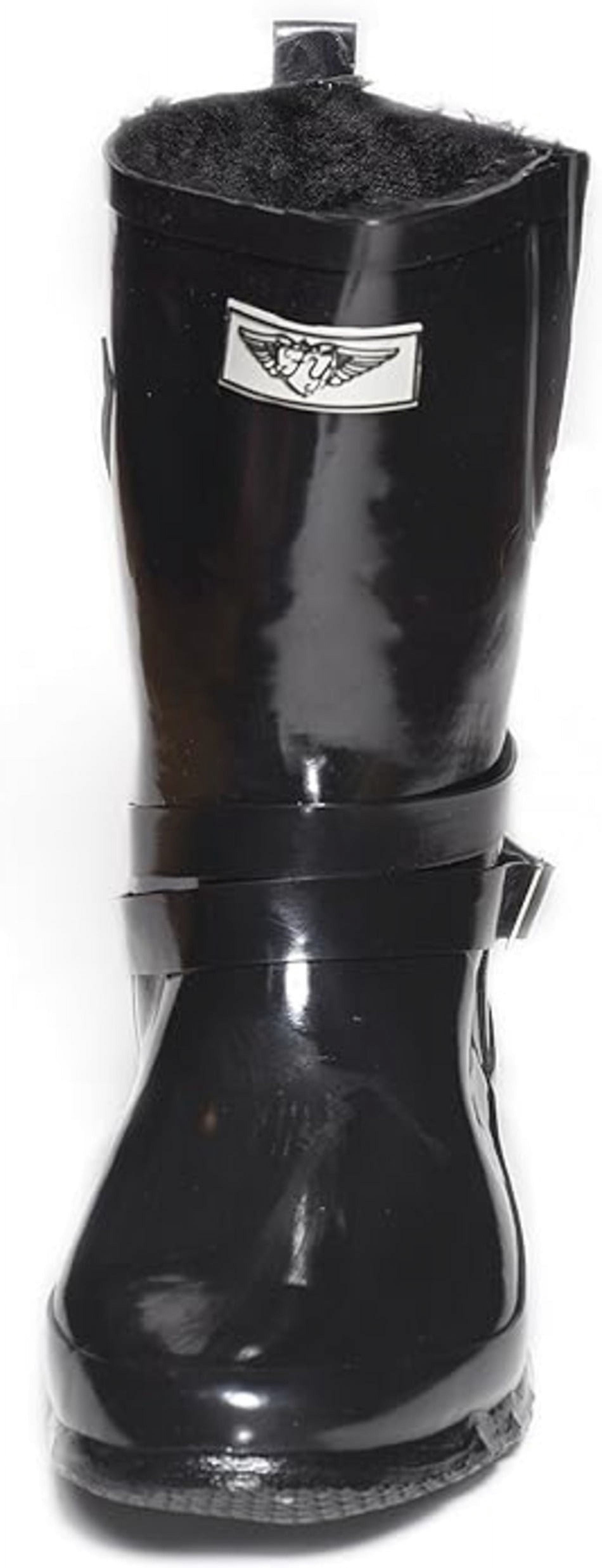 Forever Young Women's Faux Fur Lining Short Rain Boot