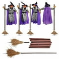 thumbnail image 6 of XINGXIANG 70.9 Inch Flying Witch Decor - Sound Activated LED Hovering Witch on Broom for Outdoor Halloween Yard Decoration Floating Witch Broom(Purple), 6 of 6