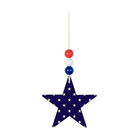 

XIAOFFENN Independence Day Party Decorations Independence Day Wooden Beads Pendant DIY Pendant
