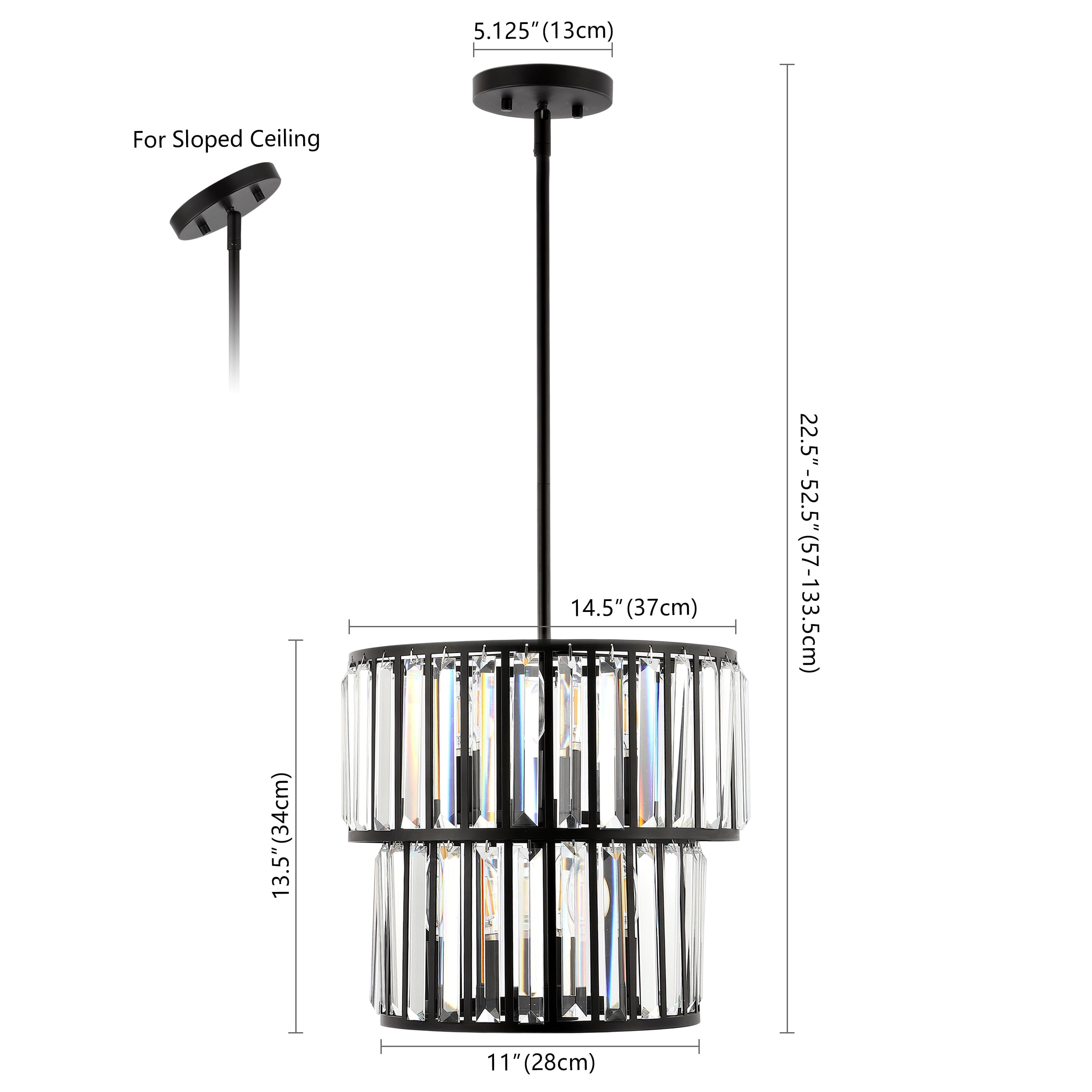 SAFAVIEH Crissa 6-Light Mid-century Black Metal Chandelier
