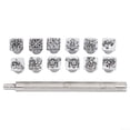 thumbnail image 2 of 12Pcs Stamping Punch Metal Stamp Punches with Handle for Leather Wood Stamping, 2 of 5